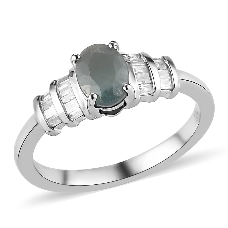 Luxoro 10K White Gold Premium Narsipatnam Alexandrite and G-H I3 Diamond Ring (Size 5.0) 2.40 Grams 1.00 ctw