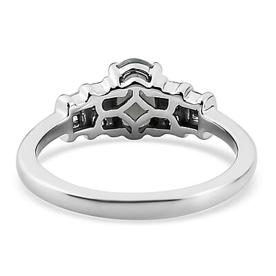 Luxoro 10K White Gold Premium Narsipatnam Alexandrite and G-H I3 Diamond Ring (Size 5.0) 2.40 Grams 1.00 ctw