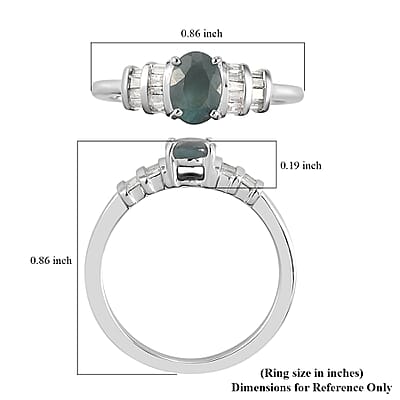 Luxoro 10K White Gold Premium Narsipatnam Alexandrite and G-H I3 Diamond Ring (Size 5.0) 2.40 Grams 1.00 ctw