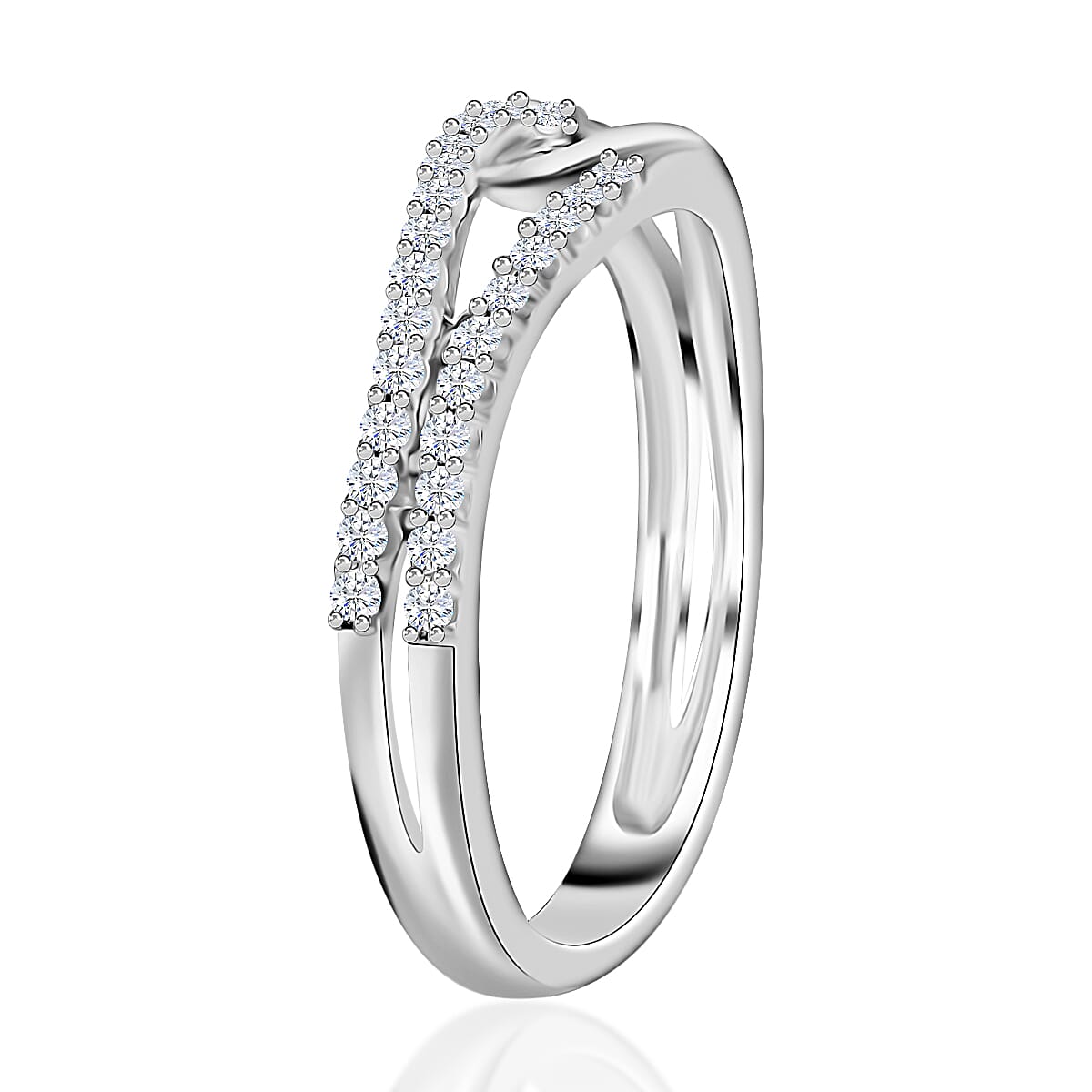 Iliana IGI Certified 18K White Gold G-H SI Diamond Band Ring (Size 5.0) 0.20 ctw
