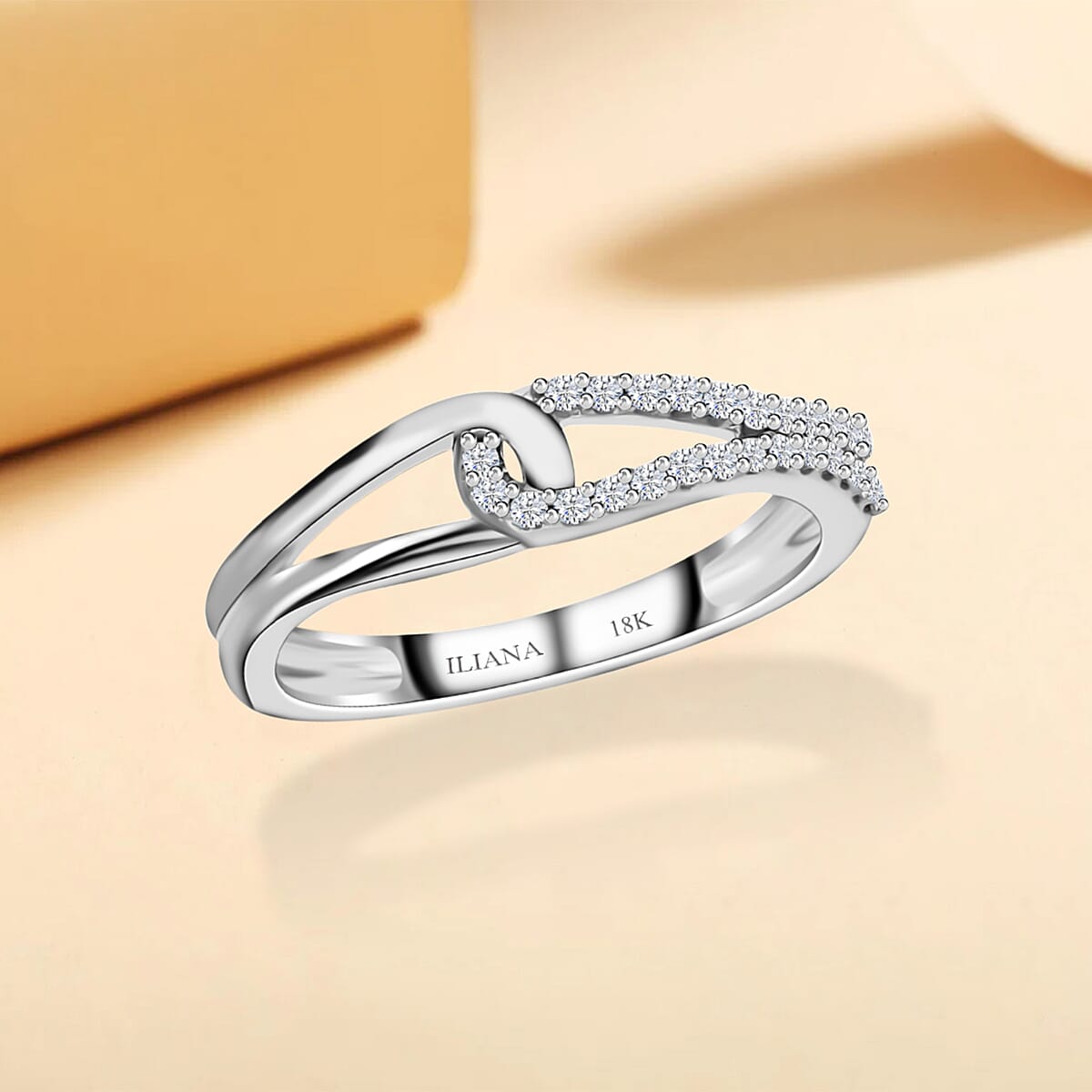 Iliana IGI Certified 18K White Gold G-H SI Diamond Band Ring (Size 10.0) 0.20 ctw image number 1