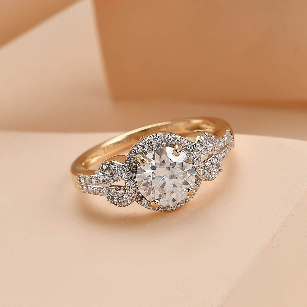 Luxoro 10K Yellow Gold Moissanite Ring, Promise Rings (Size 10.5) 1.40 ctw image number 1