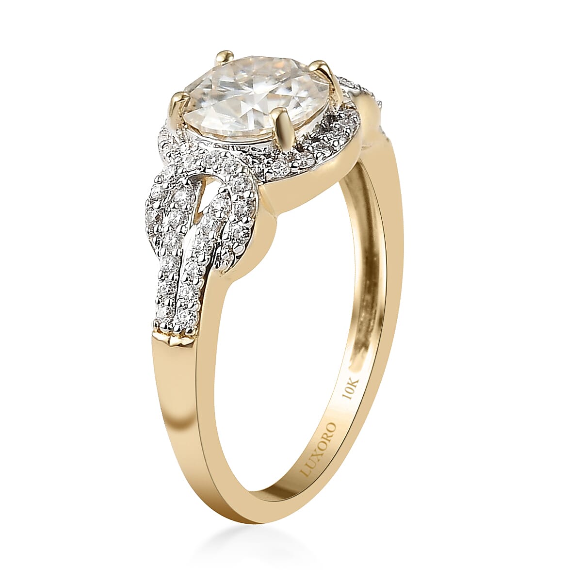 Luxoro 10K Yellow Gold Moissanite Ring, Promise Rings (Size 10.5) 1.40 ctw image number 3
