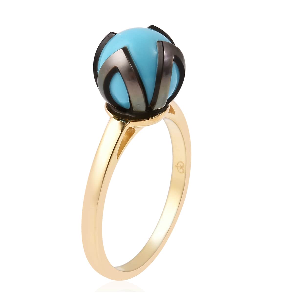 Galatea Pearl Collection 10K Yellow Gold Carved Tahitian Cultured Pearl 10-11 mm Ring (Size 6.5) image number 3