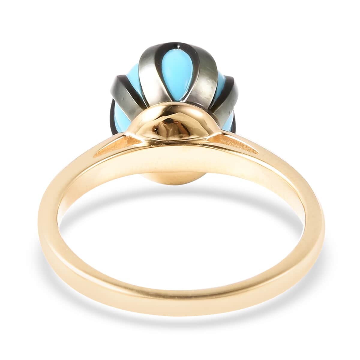 Galatea Pearl Collection 10K Yellow Gold Carved Tahitian Cultured Pearl 10-11 mm Ring (Size 6.5) image number 4