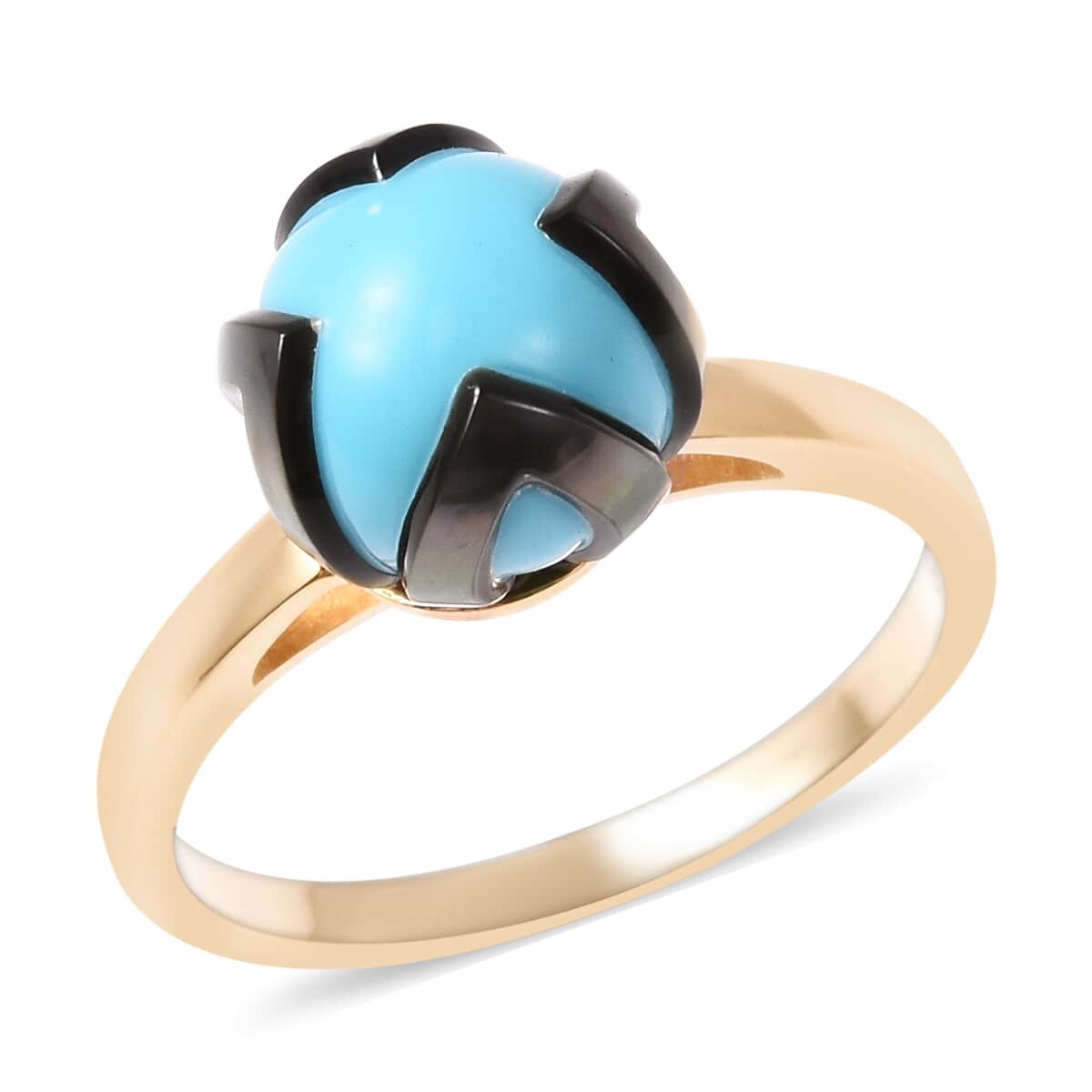Galatea Pearl Collection 10K Yellow Gold Carved Tahitian Cultured Pearl 10-11 mm Ring (Size 8.0) image number 0