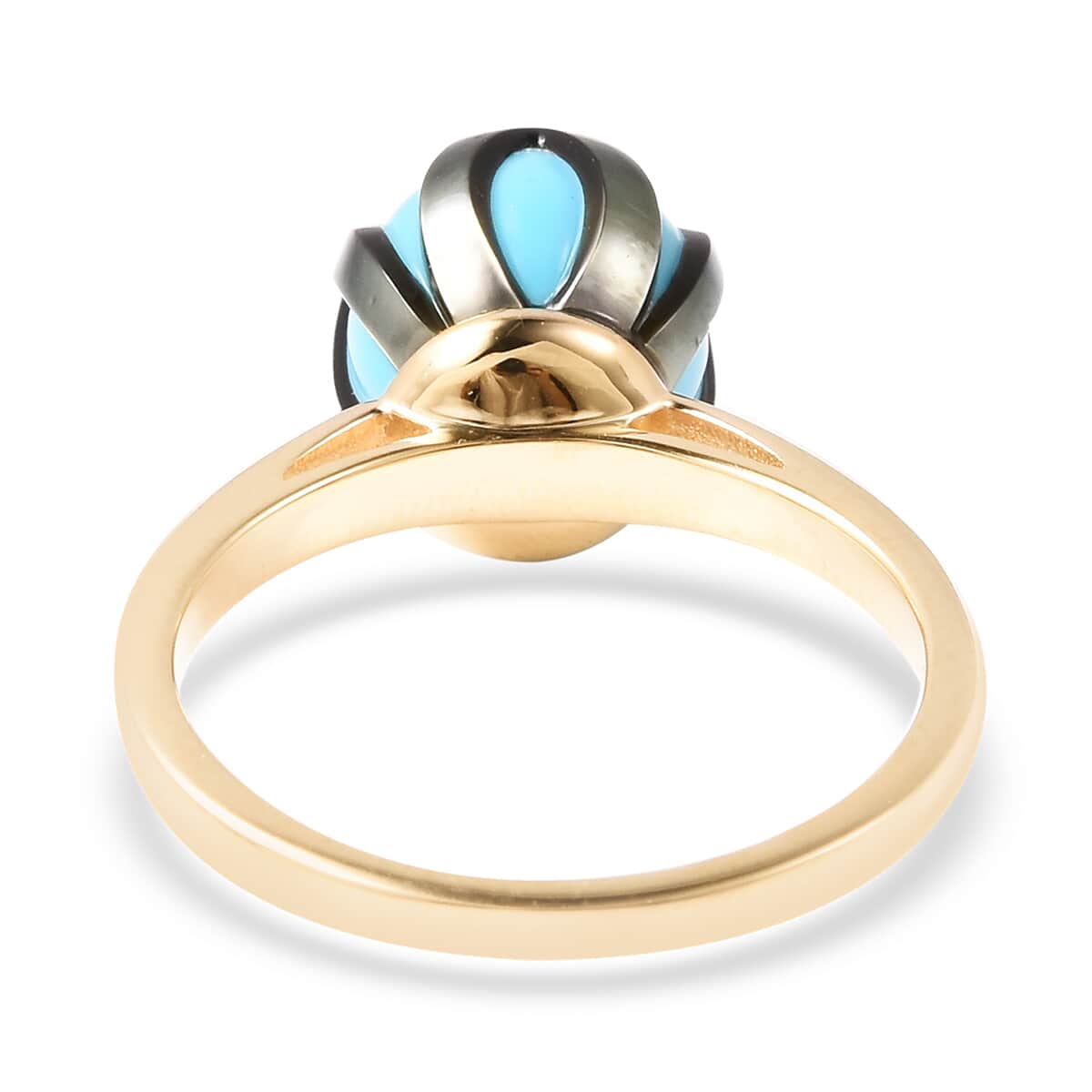 Galatea Pearl Collection 10K Yellow Gold Carved Tahitian Cultured Pearl 10-11 mm Ring (Size 8.0) image number 4