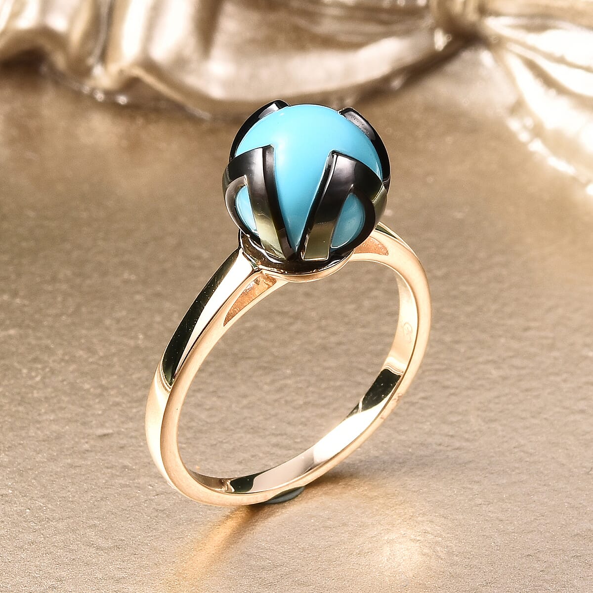 Galatea Pearl Collection 10K Yellow Gold Carved Tahitian Cultured Pearl 10-11 mm Ring (Size 8.5) image number 1
