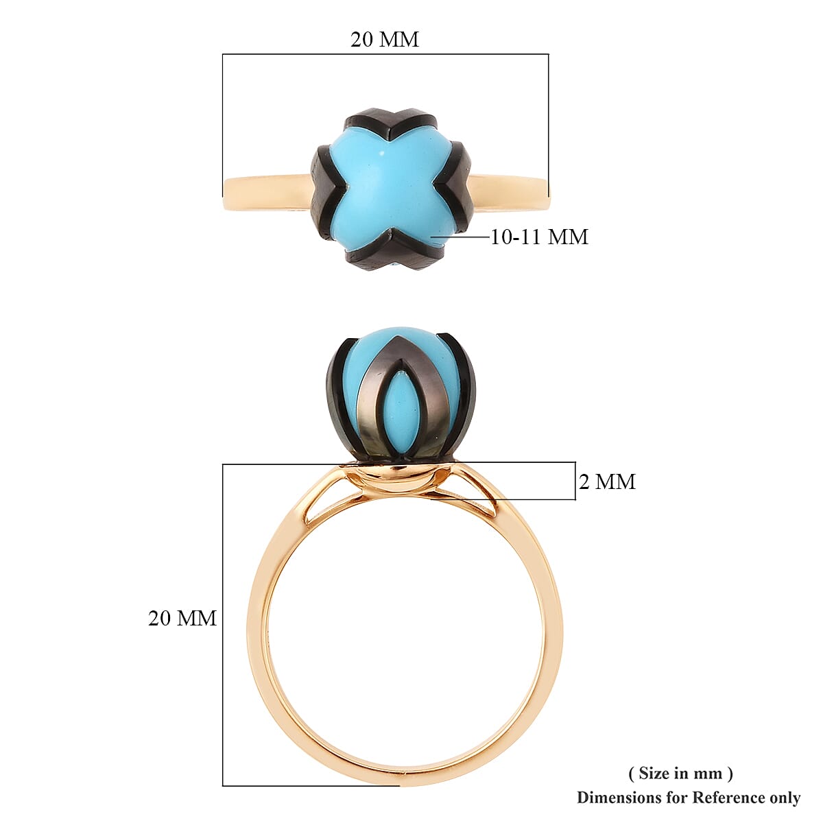 Galatea Pearl Collection 10K Yellow Gold Carved Tahitian Cultured Pearl 10-11 mm Ring (Size 8.5) image number 5