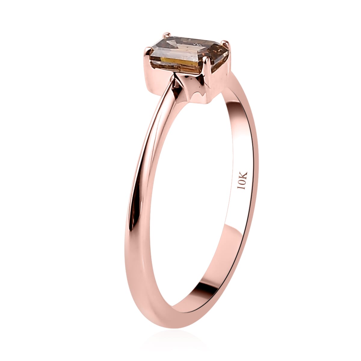 Luxoro 10K Rose Gold I3 Natural Champagne Diamond Solitaire Ring (Size 7.5) 0.50 ctw image number 3