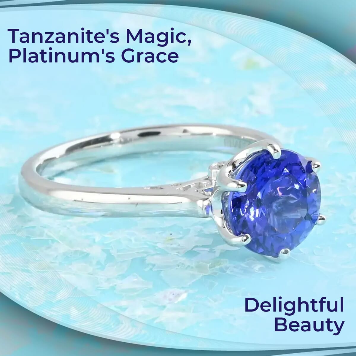 Rhapsody Certified and Appraised AAAA Tanzanite Ring, E-F VS Diamond Accent Ring, 950 Platinum Ring, Wedding Ring 6.15 Grams 2.40 ctw (Size 6.5) image number 1