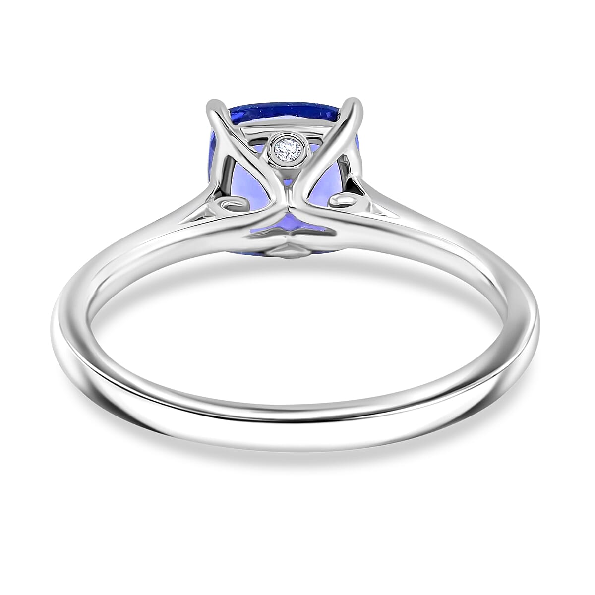 Certified Rhapsody 950 Platinum AAAA Tanzanite and E-F VS Diamond Ring (Size 8.5) 4.68 Grams 1.75 ctw image number 4