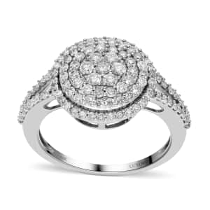 10K White Gold G-H SI Luxuriant Lab Grown Diamond Cocktail Ring (Size 5.5) 3 Grams 1.00 ctw