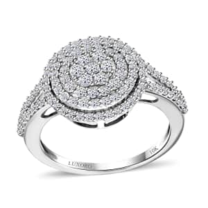 10K White Gold G-H SI Luxuriant Lab Grown Diamond Cocktail Ring (Size 6.5) 3 Grams 1.00 ctw