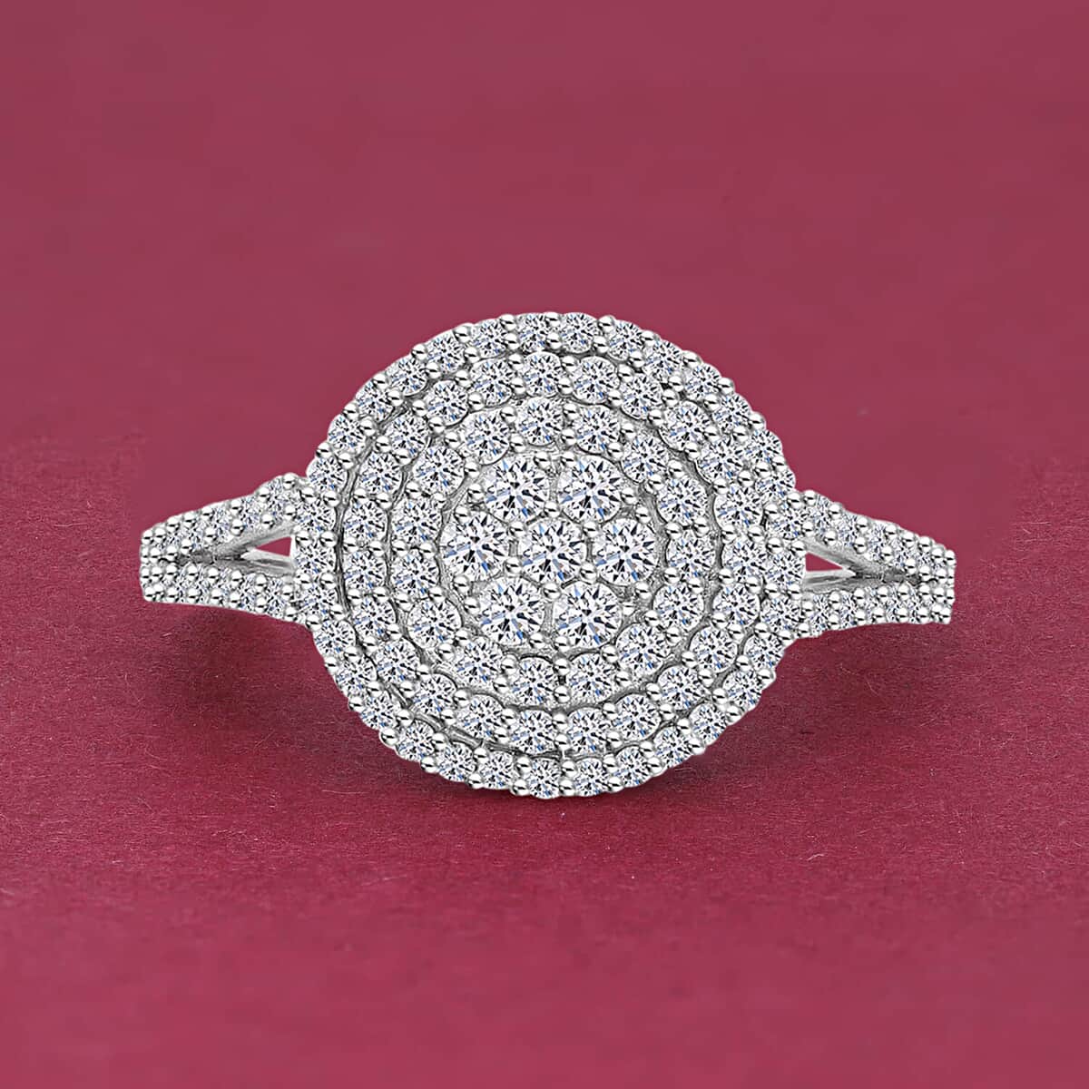 10K White Gold G-H SI Luxuriant Lab Grown Diamond Cocktail Ring (Size 6.5) 3 Grams 1.00 ctw image number 1