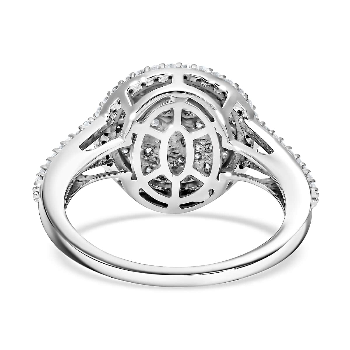 10K White Gold G-H SI Luxuriant Lab Grown Diamond Cocktail Ring (Size 6.5) 3 Grams 1.00 ctw image number 4