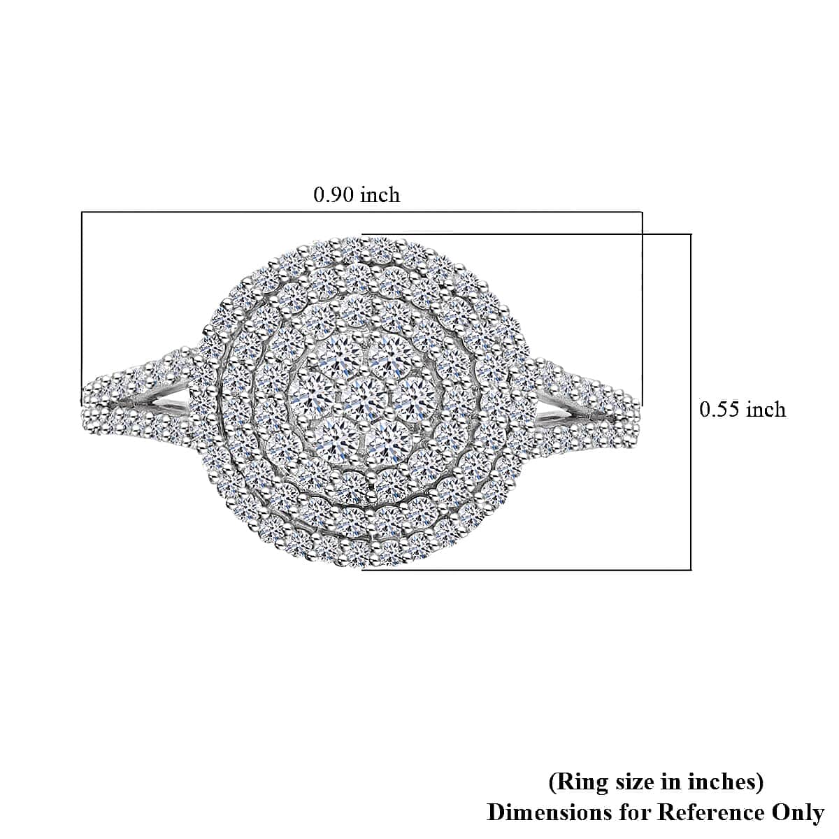 10K White Gold G-H SI Luxuriant Lab Grown Diamond Cocktail Ring (Size 6.5) 3 Grams 1.00 ctw image number 5