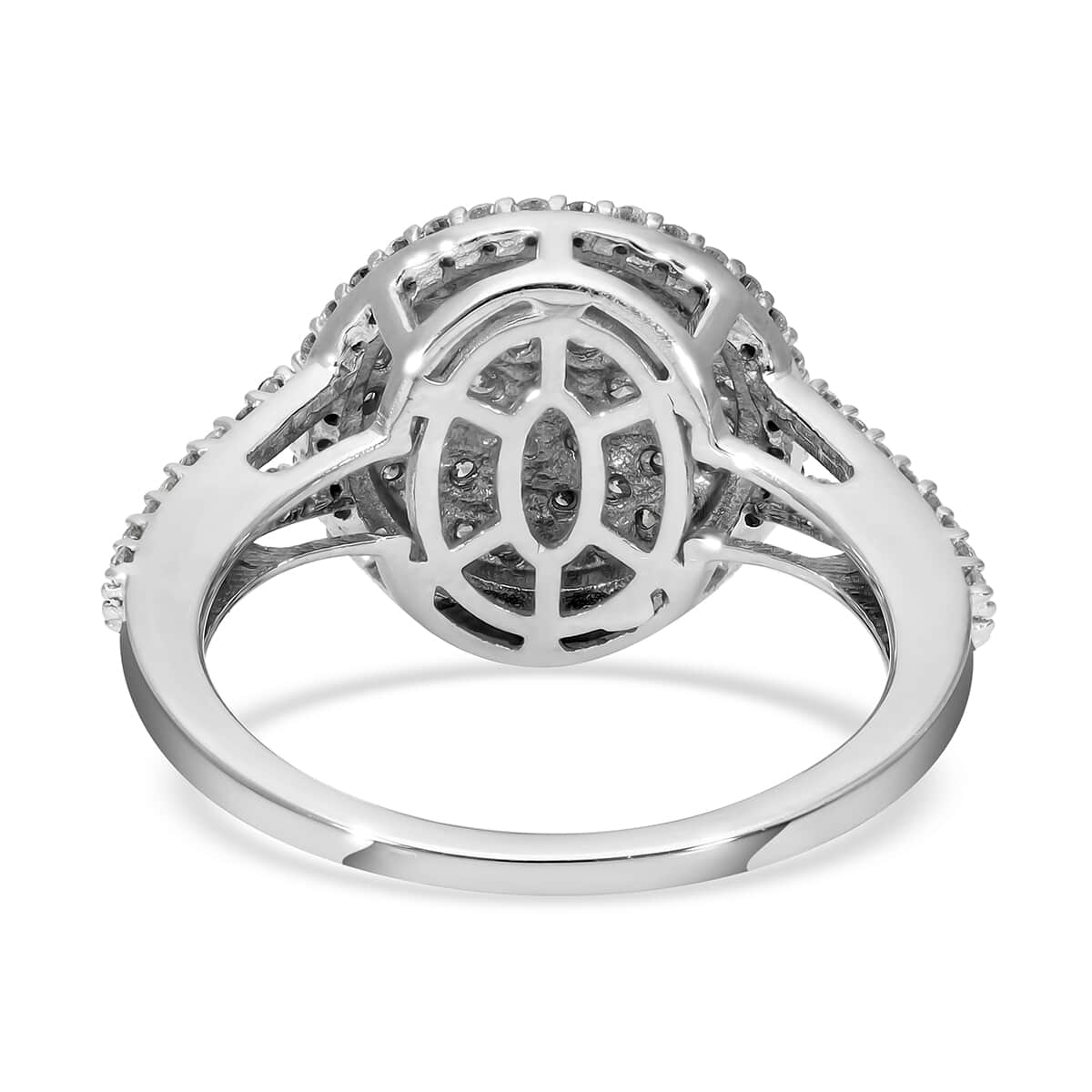 10K White Gold G-H SI Luxuriant Lab Grown Diamond Cocktail Ring (Size 8.5) 3 Grams 1.00 ctw image number 4