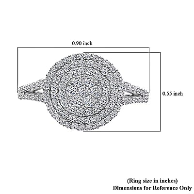 10K White Gold G-H SI Luxuriant Lab Grown Diamond Cocktail Ring (Size 12.0) 3 Grams 1.00 ctw