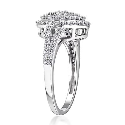 10K White Gold G-H SI Luxuriant Lab Grown Diamond Cocktail Ring (Size 12.0) 3 Grams 1.00 ctw