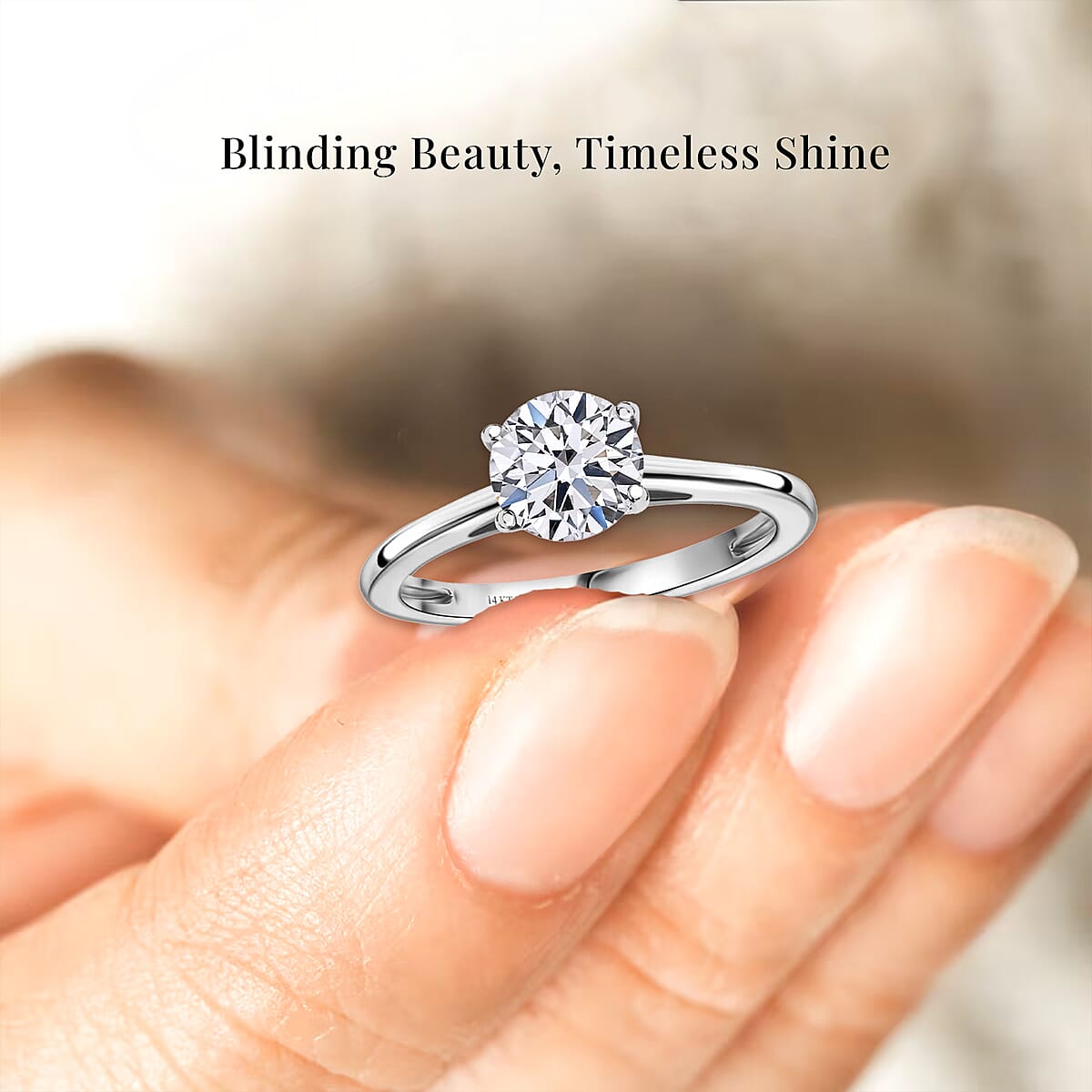 Luxuriant Lab Grown Diamond G-H SI 1.00 ctw Solitaire Ring,14K White Gold Ring, Diamond Ring, Gifts For Her, Diamond Jewelry (Size 9.5) image number 4