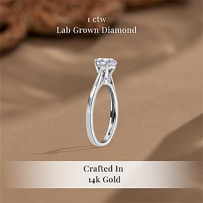 Luxoro G-H SI Luxuriant Lab Grown Diamond Solitaire Ring,14K White Gold Ring, Diamond Ring, Gifts For Her, Diamond Jewelry 1.00 ctw