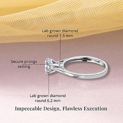 Luxoro G-H SI Luxuriant Lab Grown Diamond Solitaire Ring,14K White Gold Ring, Diamond Ring, Gifts For Her, Diamond Jewelry 1.00 ctw
