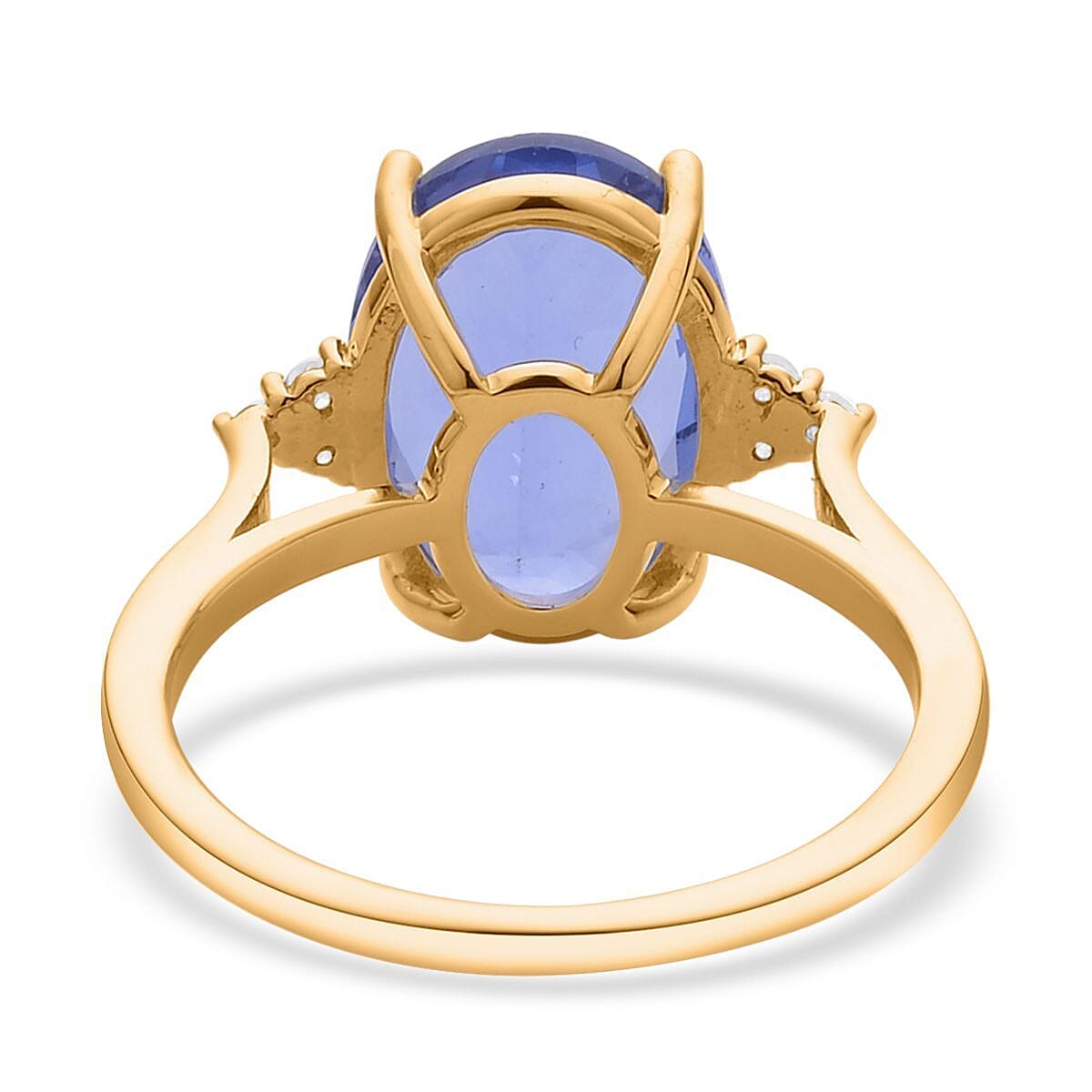 Luxoro 10K Yellow Gold Color Change Fluorite and Diamond Ring (Size 7.5) 7.15 ctw image number 4