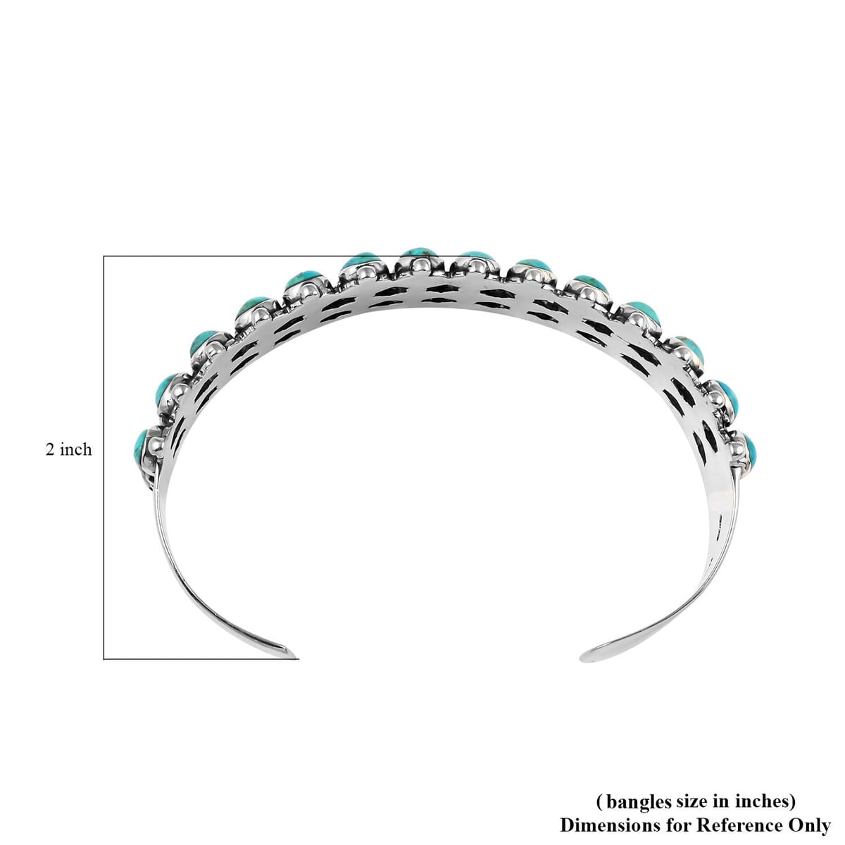 SANTA FE Style Turquoise Cuff Bracelet in Sterling Silver (7.00 In) (30.15 g) 7.50 ctw image number 4