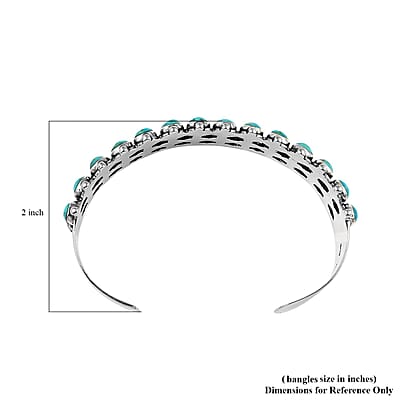 Santa Fe Style Turquoise Cuff Bracelet in Sterling Silver (7.00 In) 7.50 ctw