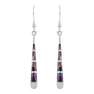 Santa Fe Style Mojave Purple Turquoise 7.50 ctw Drop Earrings in Sterling Silver