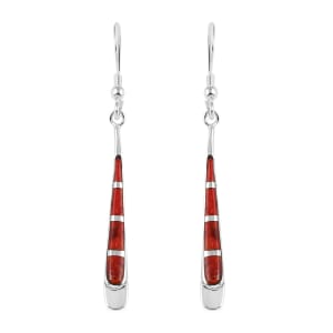 Santa Fe Style Palm Coral Drop Earrings in Sterling Silver