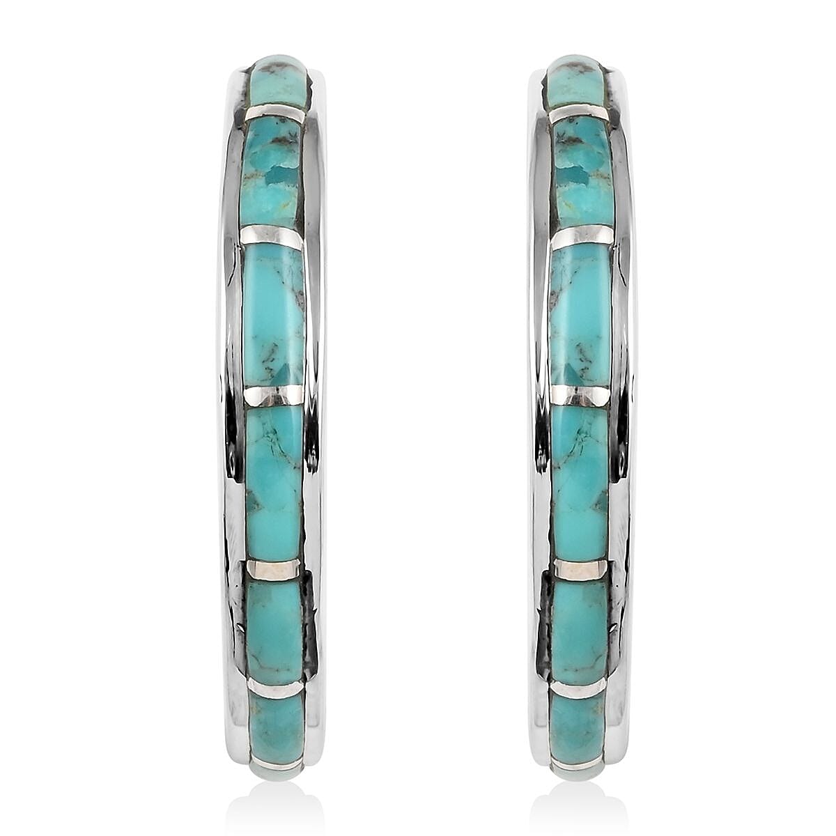 Sleeping Beauty Turquoise Earring Sterling Silver 7.50 ctw image number 0