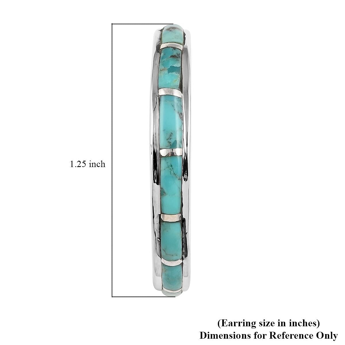 Santa Fe Style Kingman Turquoise Earrings in Sterling Silver 7.50 ctw