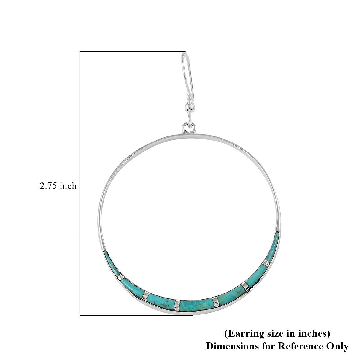 SANTA FE Style Kingman Turquoise Earring in Sterling Silver 7.50 ctw image number 4