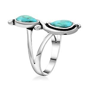 Santa Fe Style Mojave Blue Turquoise Ring Sterling Silver (Size 6.0) 1.00 ctw