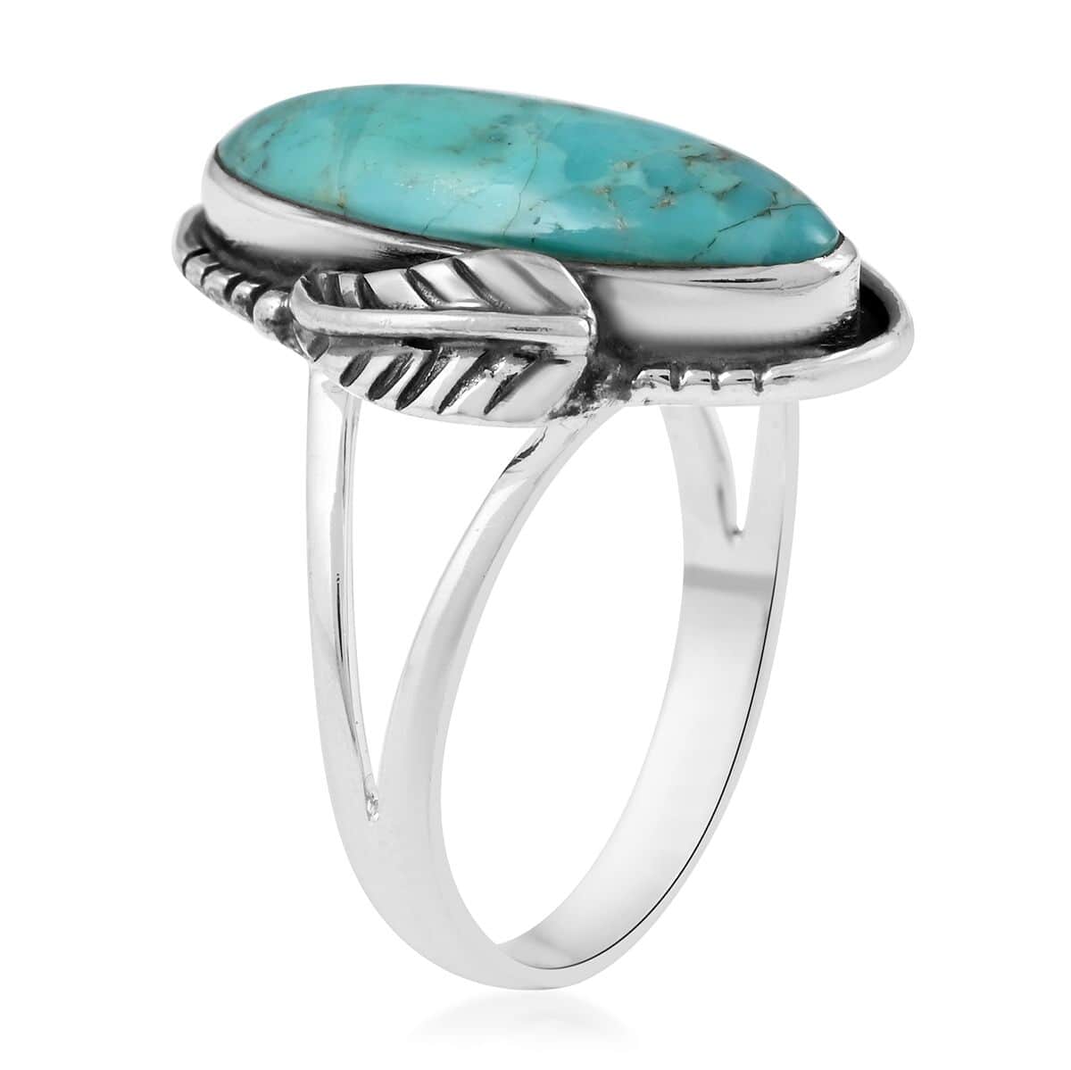 Santa Fe Style Turquoise Ring high quality in Platinu