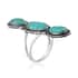 Santa Fe Style Turquoise 3 Stone Ring in Sterling Silver (Size 6) 4.50 ctw image number 3
