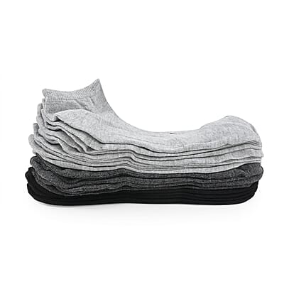 Closeout US POLO ASSN 10 Pairs Women's Low Cut Socks (Sizes 4-10) -Gray