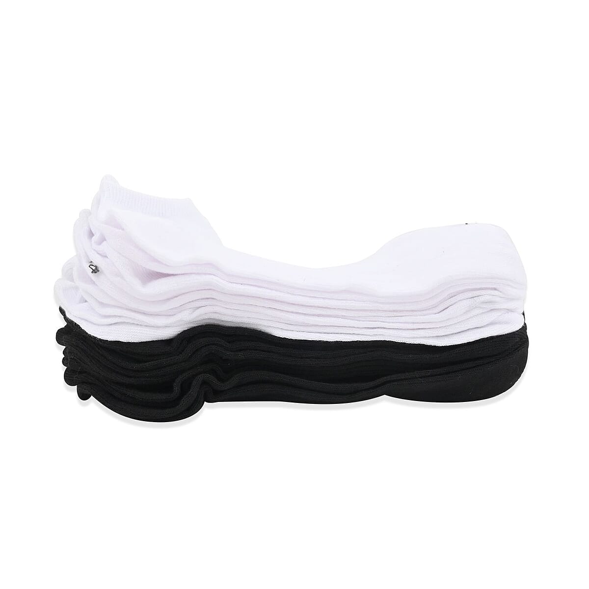 US POLO ASSN 10 Pairs Women's Low Cut Socks (Sizes 4-10) -Black/White image number 2