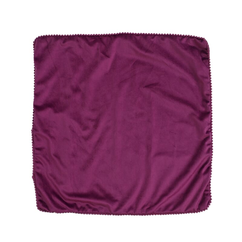 Set of 2 Purple Solid Velvet Cushion Cover with Pom Pom