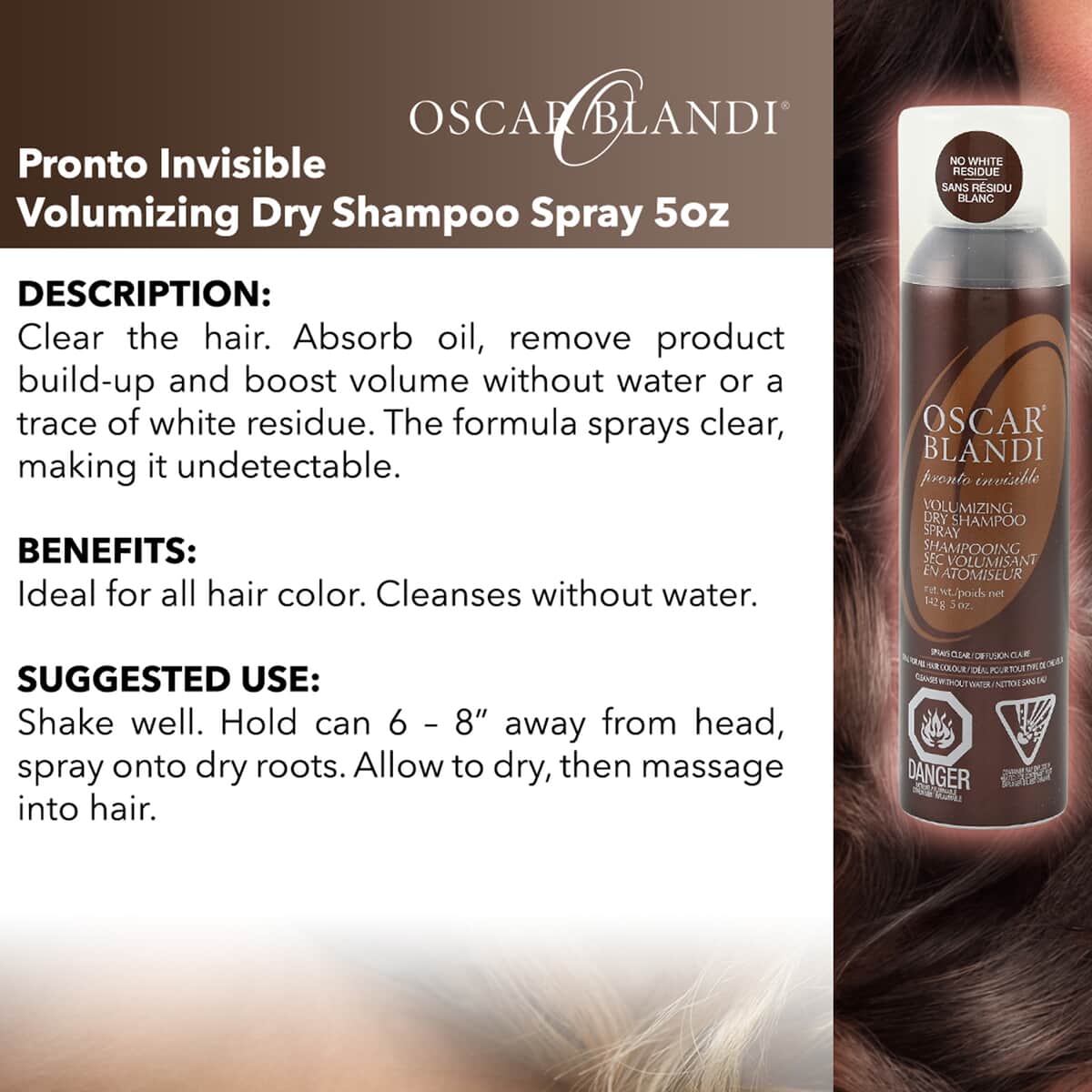 Oscar Blandi Pronto Invisible Volumizing Dry Shampoo Spray 5 oz. image number 1