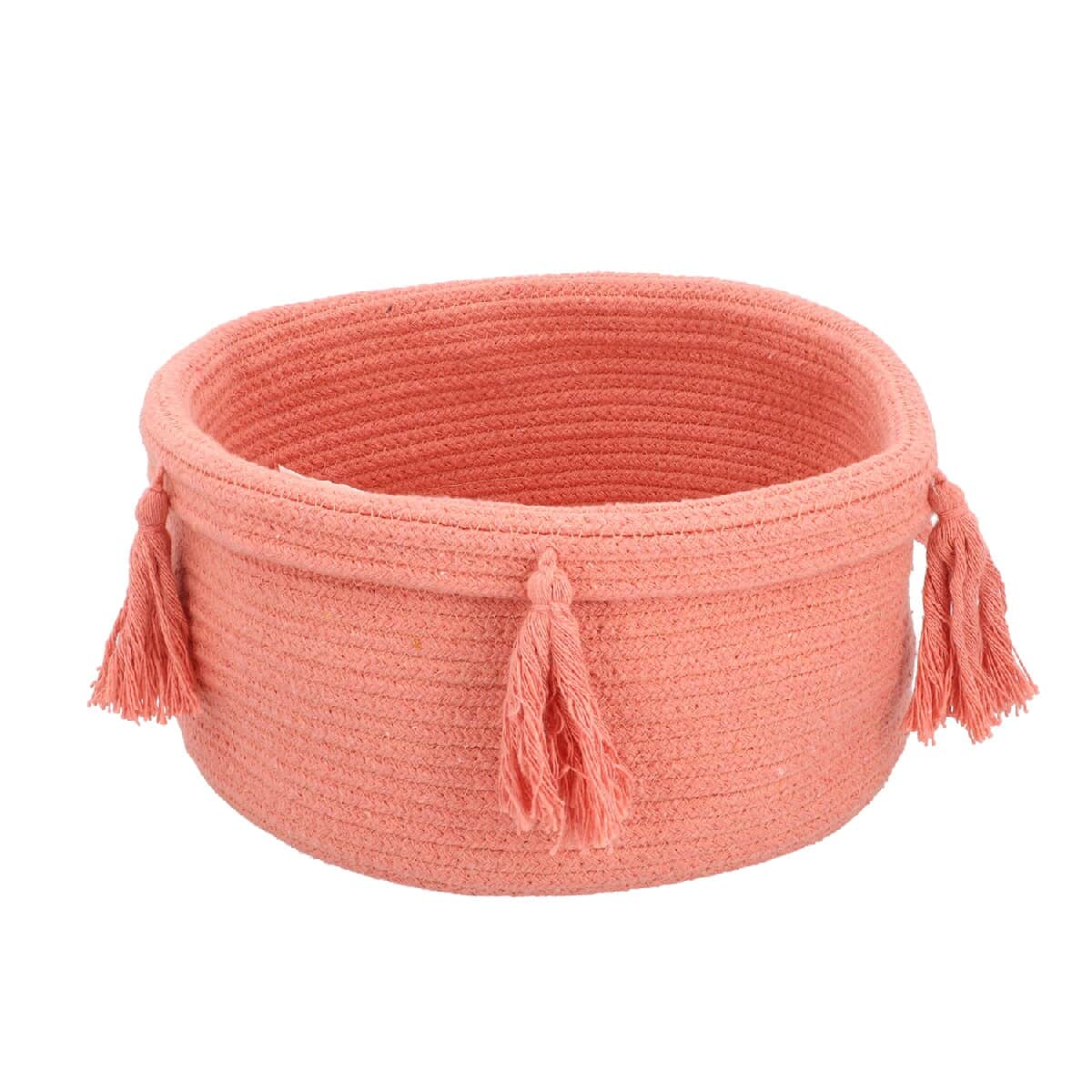 Light Pink Braided Rope Woven Multipurpose Basket image number 0