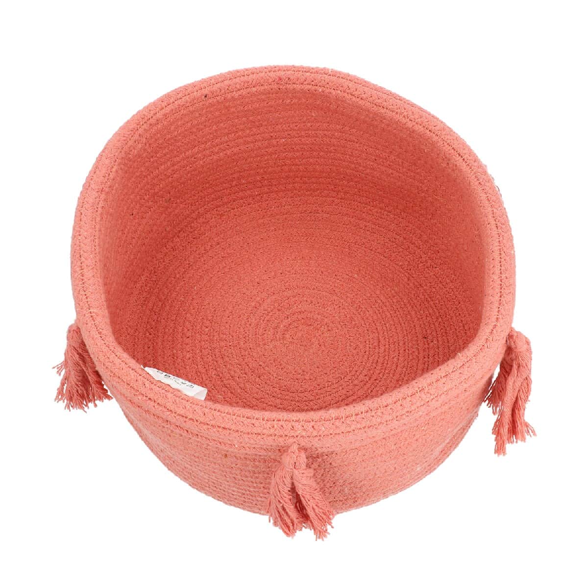 Light Pink Braided Rope Woven Multipurpose Basket image number 5