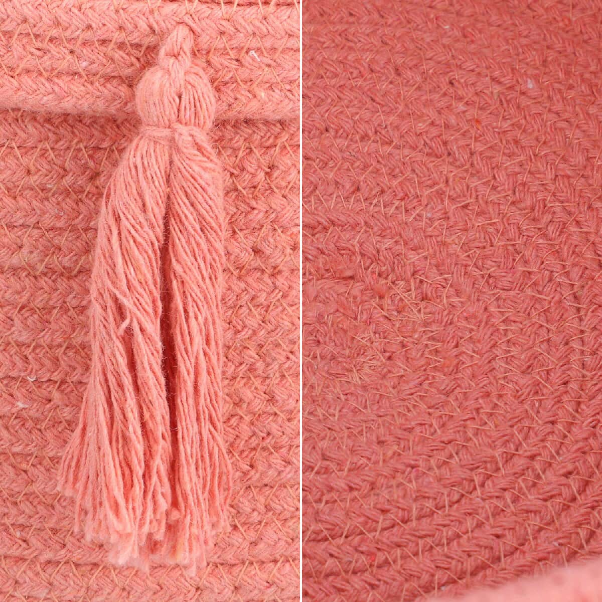 Light Pink Braided Rope Woven Multipurpose Basket image number 6