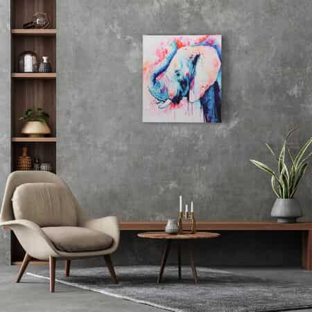 Canvas Framed Digital Elephant Print Wall Hanging Painting image number 1