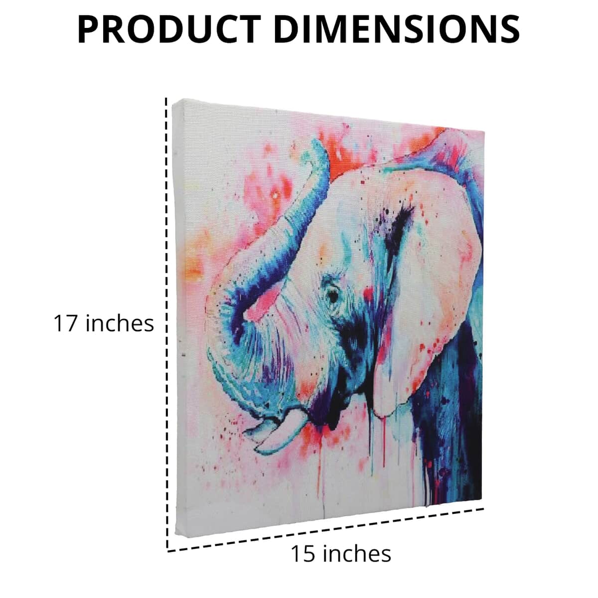 Canvas Framed Digital Elephant Print Wall Hanging Painting image number 3