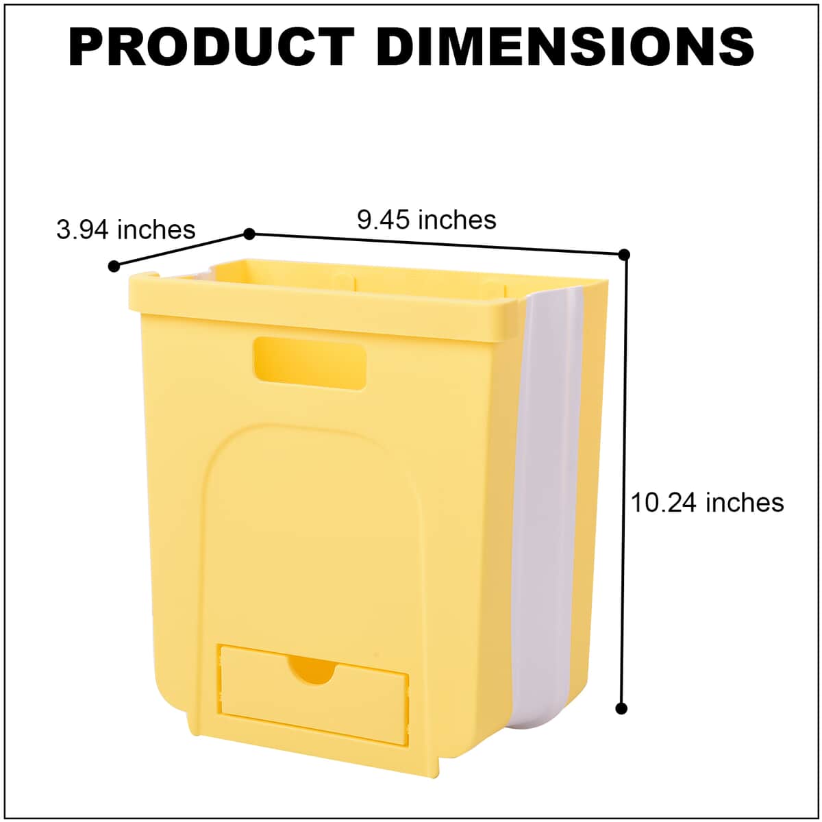 Yellow 10L Foldable Hanging Waste Bin image number 3