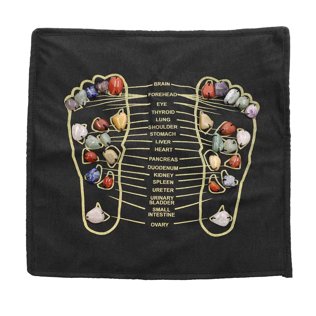 Seven Chakra Acupressure Foot Mat with Seven Chakra Stones image number 0