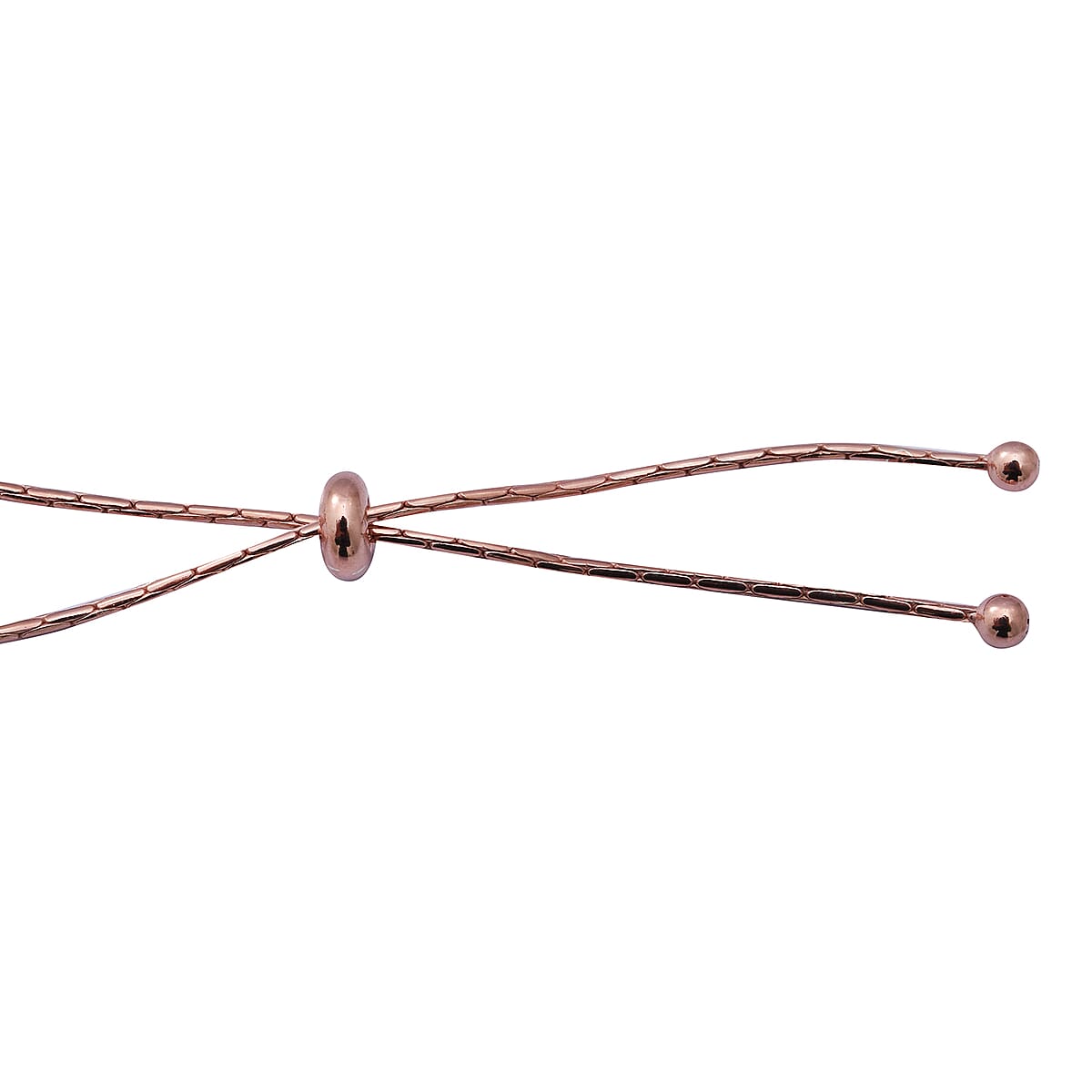 14K Rose Gold Over Sterling Silver Bolo Beaded Bracelet 4 Grams image number 1